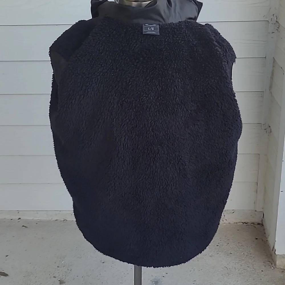 OAKLEY Solid‎ Black Sherpa Pile Lining Large Mens Hooded Full Zip Jacket